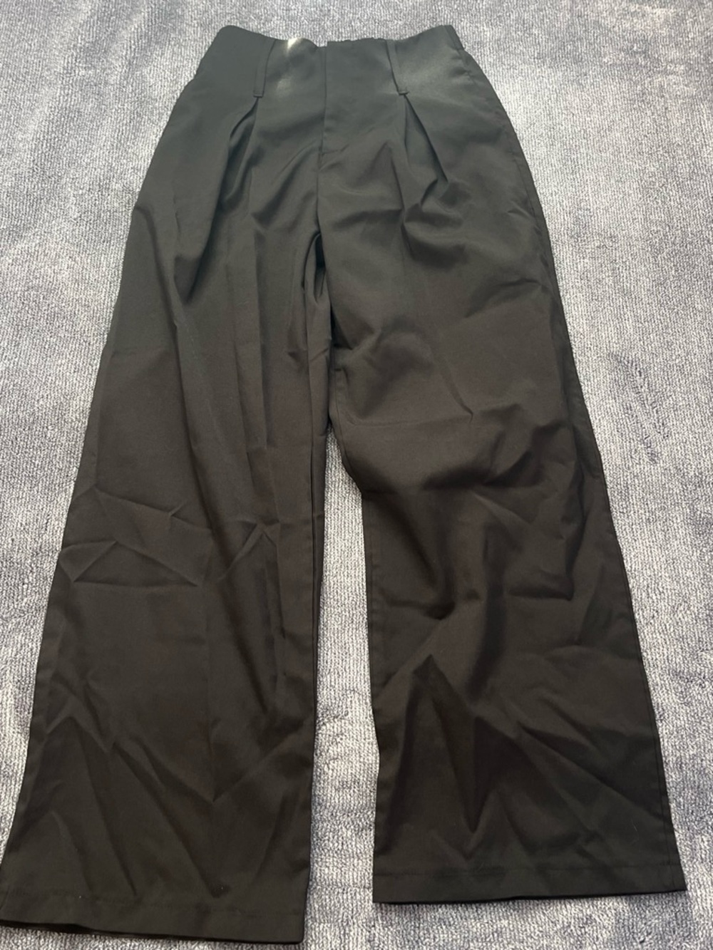SHEIN Black High-Waist Wide Leg Trousers